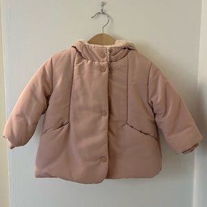 ZARA Hooded Lined Puffer Coat - Like New
